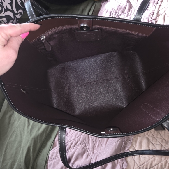 Coach Brown Floral Tote Bag - Picture 6 of 9